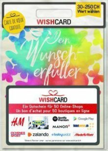 Wunschgutschein physical gift card sold on cards.kkiosk.ch